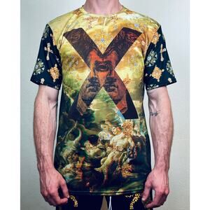 Vapor 95 Mens Tee Shirt Size Small Colorful Art To Wear Medieval Art Y2K